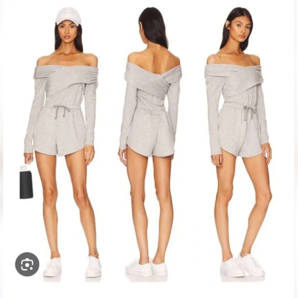 FP Movement Gray Long Sleeve Romper